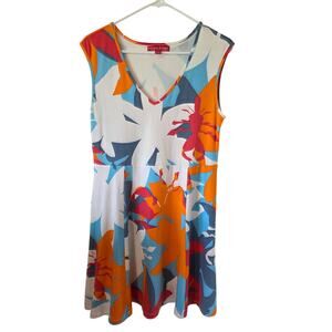 Krimson Klover Womens Floral Print Swing Dress Size Large Summer